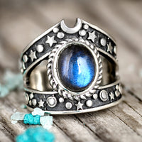 Celestial Labradorite Ring Sterling Silver - Boho Magic