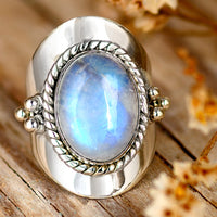 Boho Moonstone Ring Sterling Silver - Boho Magic