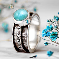 Larimar Waves Fidget Ring - Boho Magic
