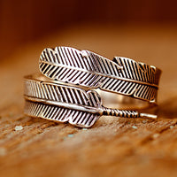 Feather Ring for Men Sterling Silver - Boho Magic