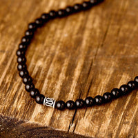 Black Onyx and Silver Bead Bracelet - Boho Magic