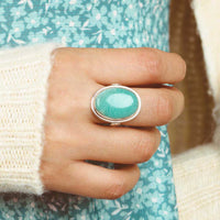 Amazonite Ring Sterling Silver - Boho Magic