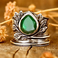 Leaves Onyx Fidget Ring - Boho Magic