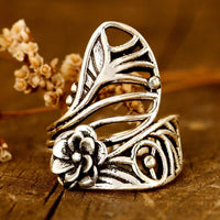 Peacock Statement Ring Sterling Silver - Boho Magic