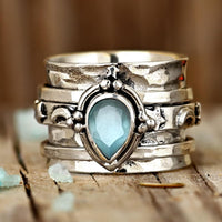Aquamarine Celestial Fidget Ring - Boho Magic