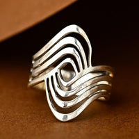 Wave Statement Ring Sterling Silver - Boho Magic