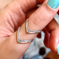 Double Chevron Statement Sterling Silver ring - Boho Magic