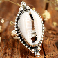 Cowrie Shell Boho Ring Sterling Silver - Boho Magic