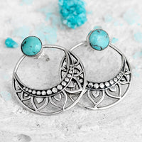 Boho Turquoise Ear Jacket Earrings Sterling Silver - Boho Magic
