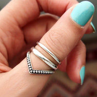 Chevron Sterling Silver Ring Great for Thumb - Boho Magic