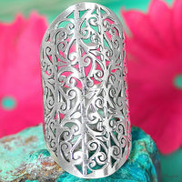 Full Finger Statement Sterling Silver Ring - Boho Magic