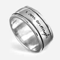 "I Am Enough" Fidget Ring Sterling Silver - Boho Magic