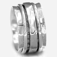Sterling Silver Hammered Spinner Ring - Boho Magic