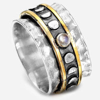 Spinning Moon Phase Ring Sterling Silver - Boho Magic