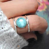 Larimar Sterling Silver Ring - Boho Magic
