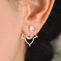 Silver Moonstone Earrings - Boho Magic