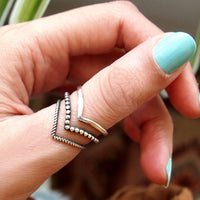 Triple Chevron Boho Ring Sterling Silver - Boho Magic